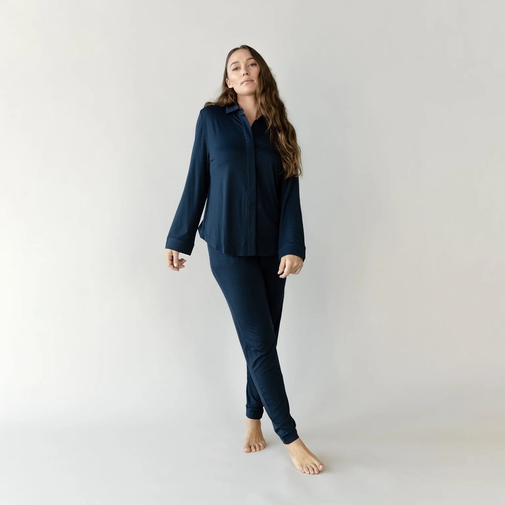 Cozy Earth - Bamboo Tapered Pant - Blue - M - Picture 4 of 6